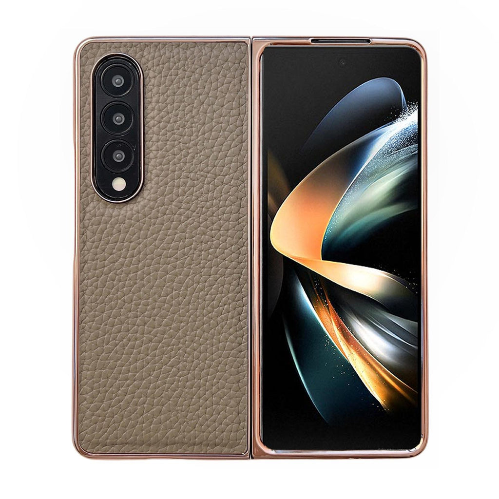 NNEDSZ Star Series Nano Electroplating Pu Case For Samsung Galaxy Z Fold 4 - Elephant Grey