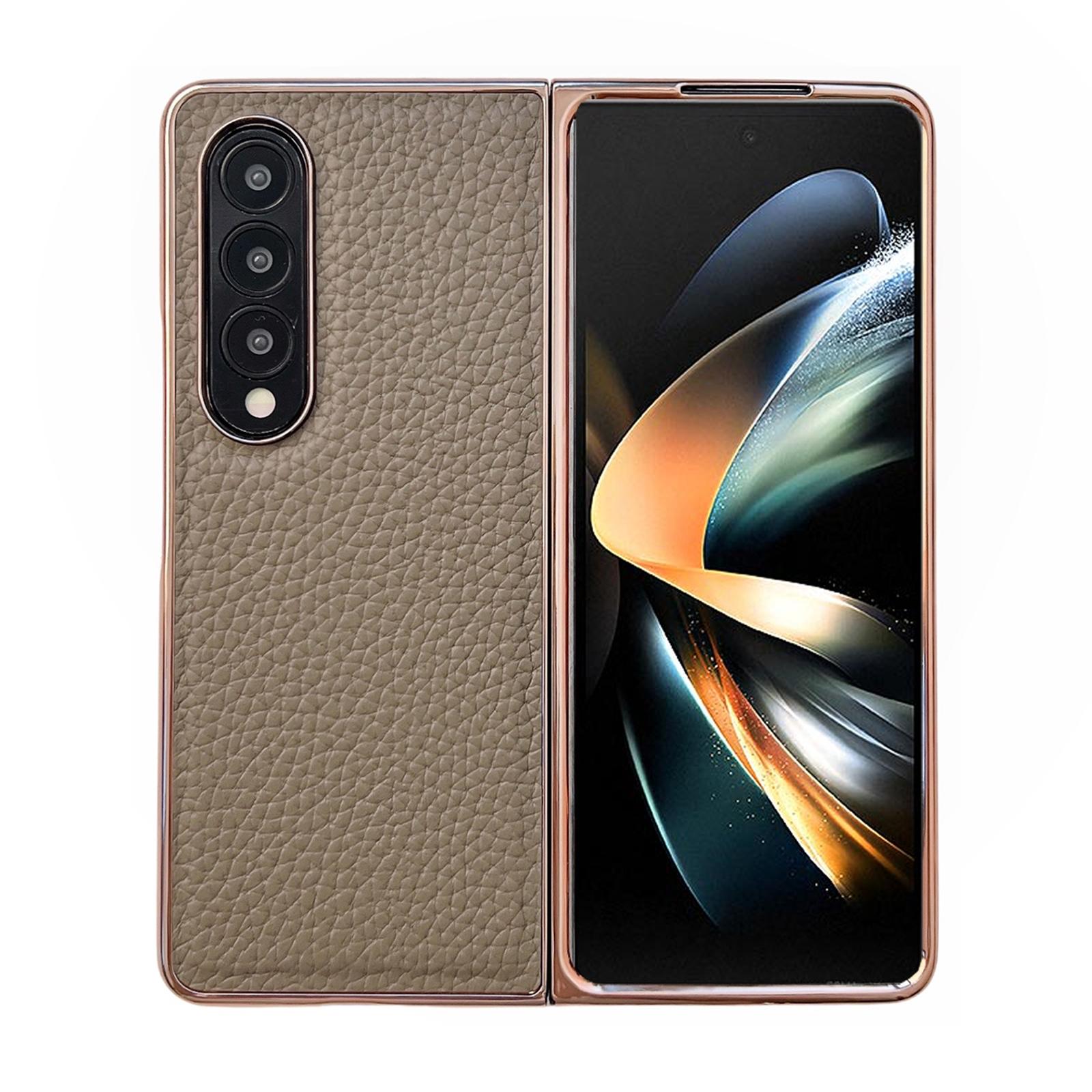 NNEDSZ Star Series Nano Electroplating Pu Case For Samsung Galaxy Z Fold 4 - Elephant Grey